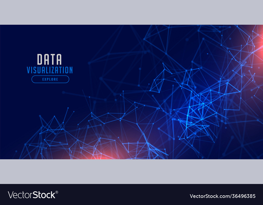 Data visualization technology network mesh vector image Data visualization technology network mesh
