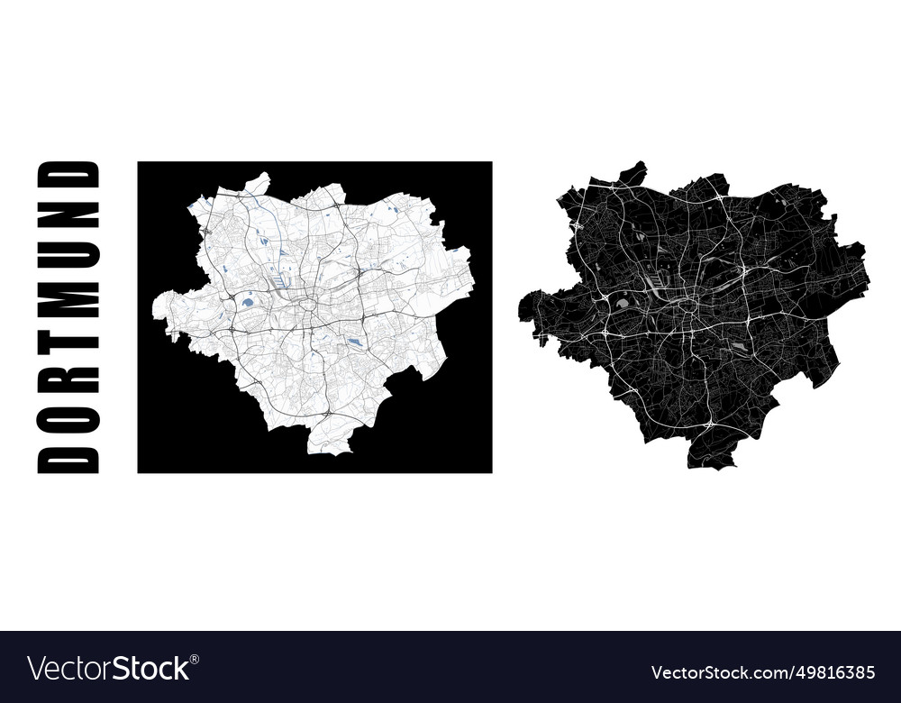 Dortmund map germany city within administrative Vector Image