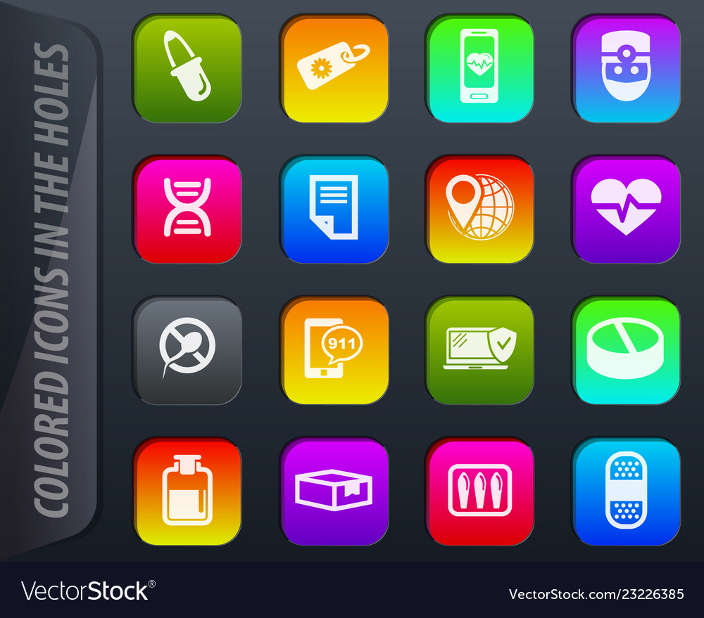 Drug store icons set