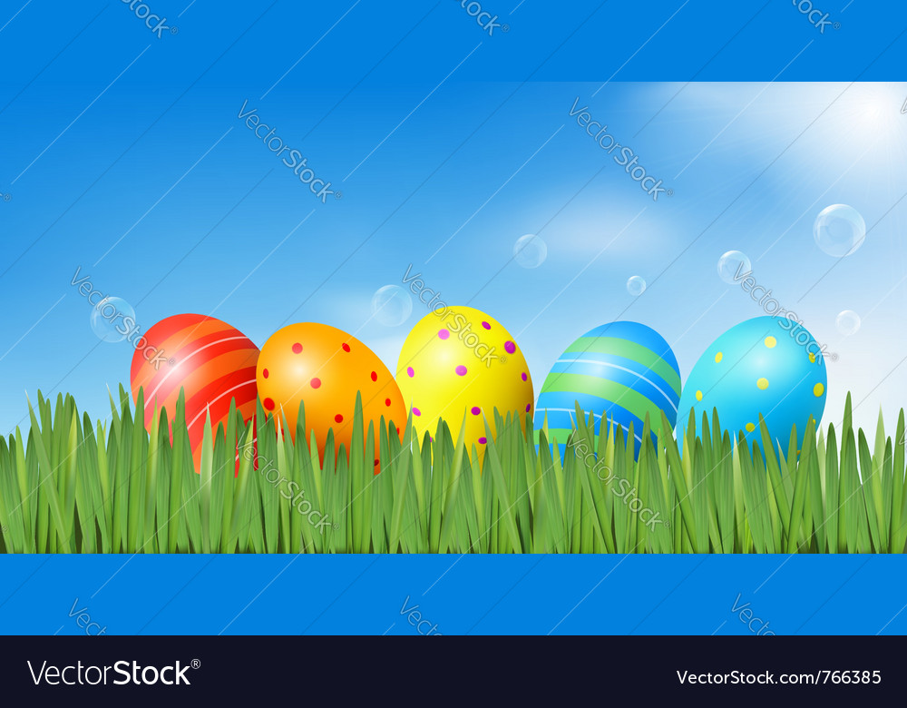 Easter background with eggs Royalty Free Vector Image