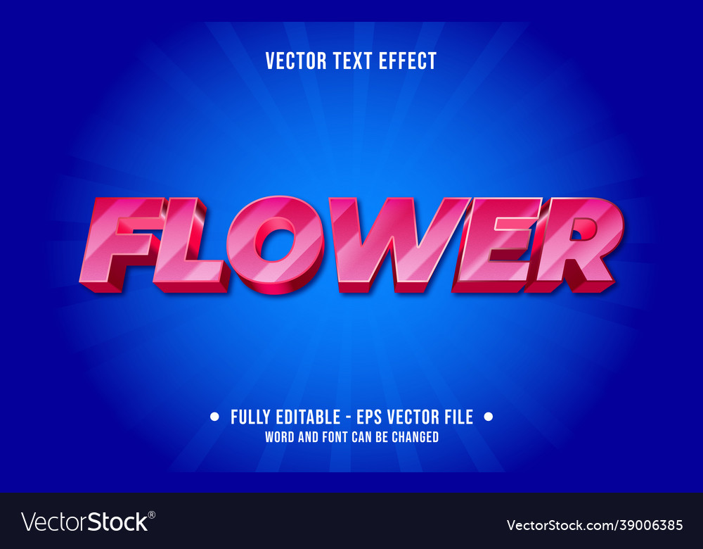 Editable text effect gradient flower style Vector Image Editable text effect gradient flower style
