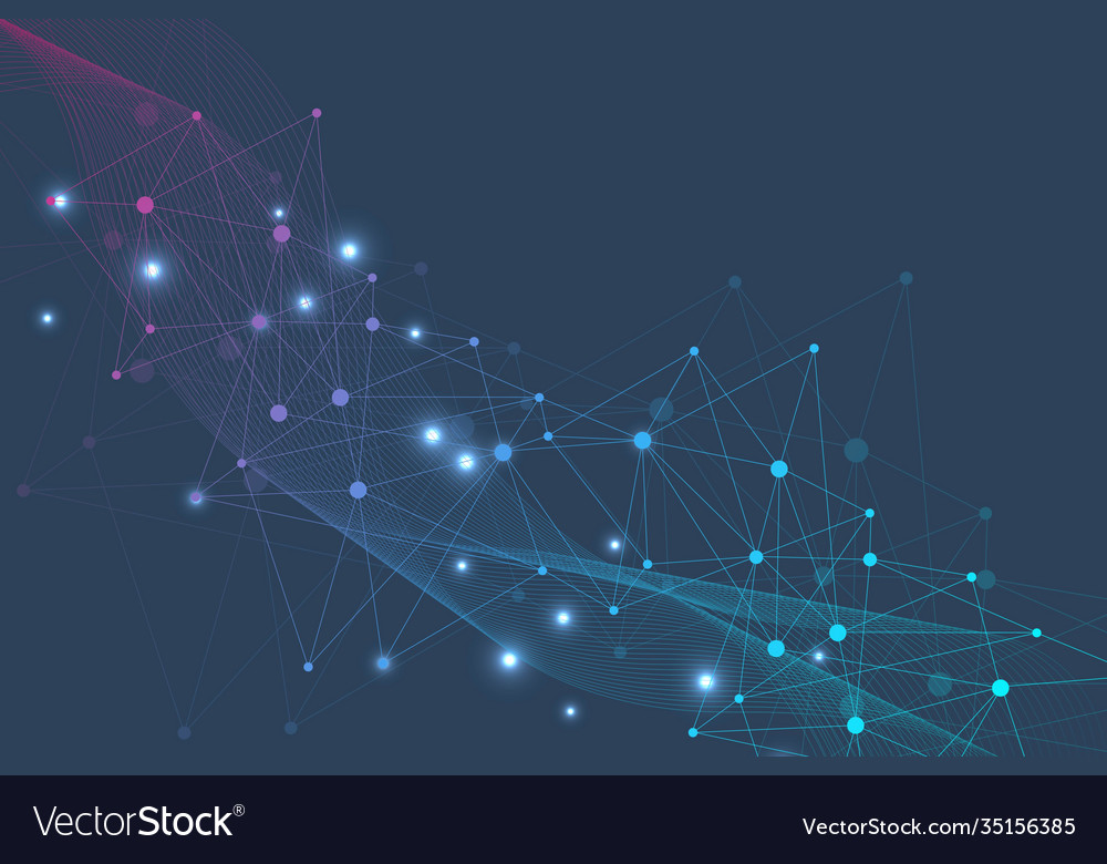 Geometrischer abstrakter Hintergrund mit vernetzter Linie