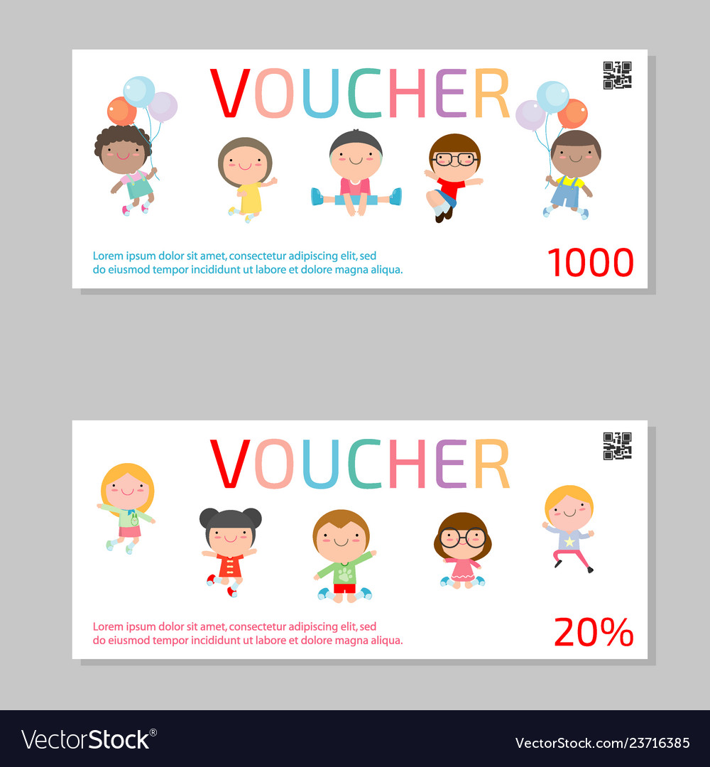 Gift voucher template and kids voucher template Vector Image For Kids Gift Certificate Template