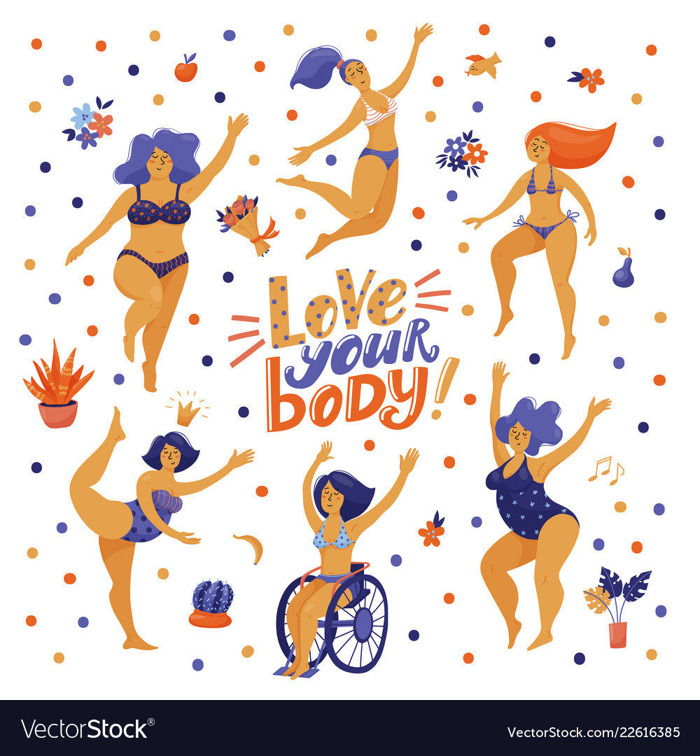 Happy Women Dancing in Swimsuits
