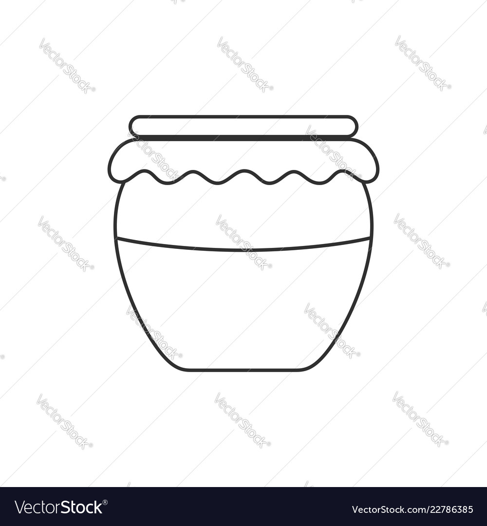 Honey jar icon in black flat outline design Vector Image