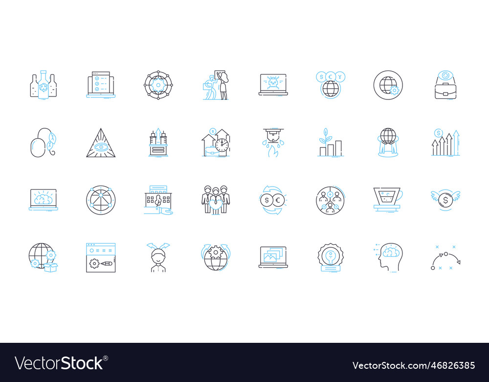 Internet banking linear icons set accessible Vector Image Internet banking linear icons set accessible