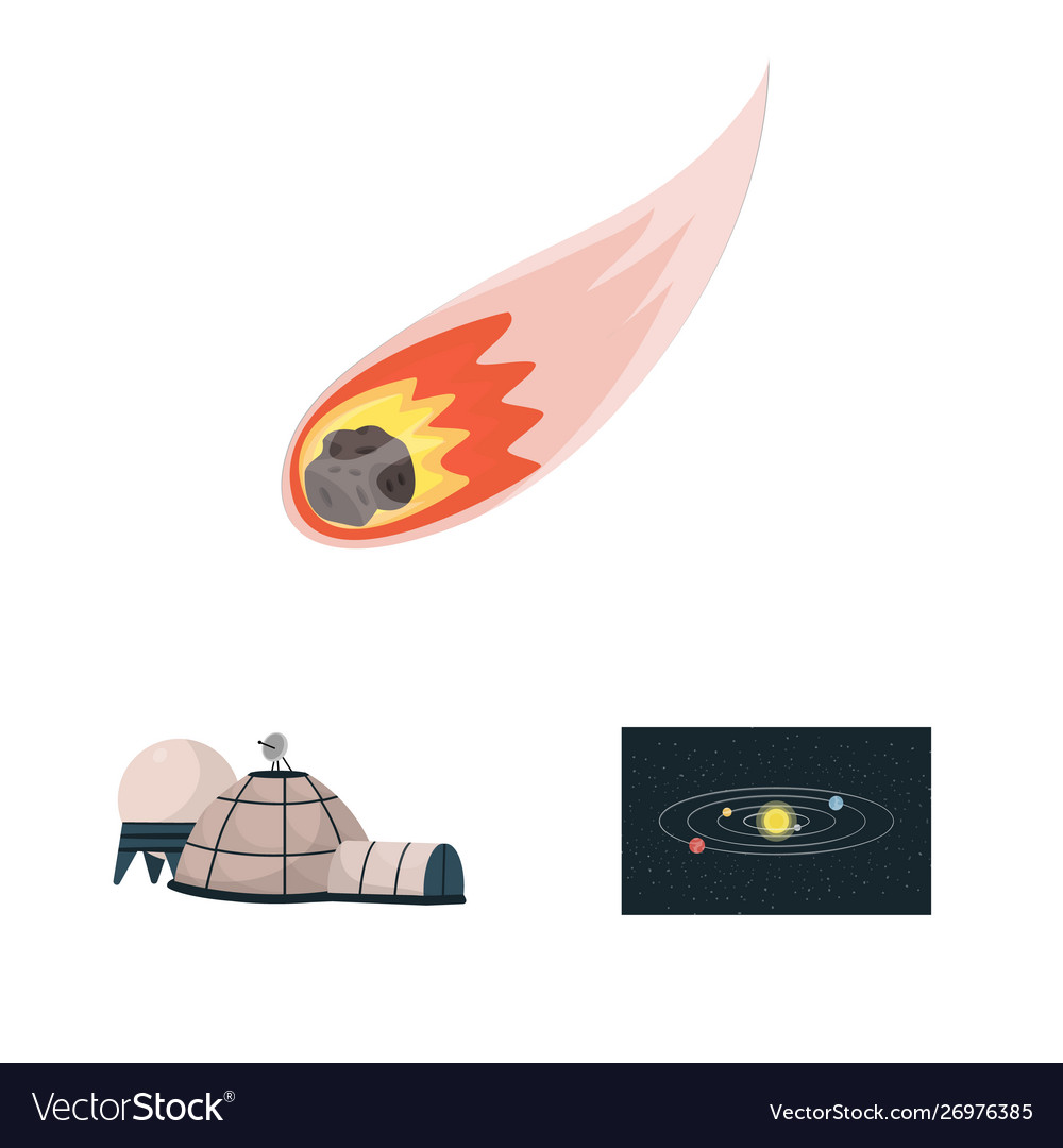 Isolated object space and galaxy symbol set vector image Isolated object space and galaxy symbol set