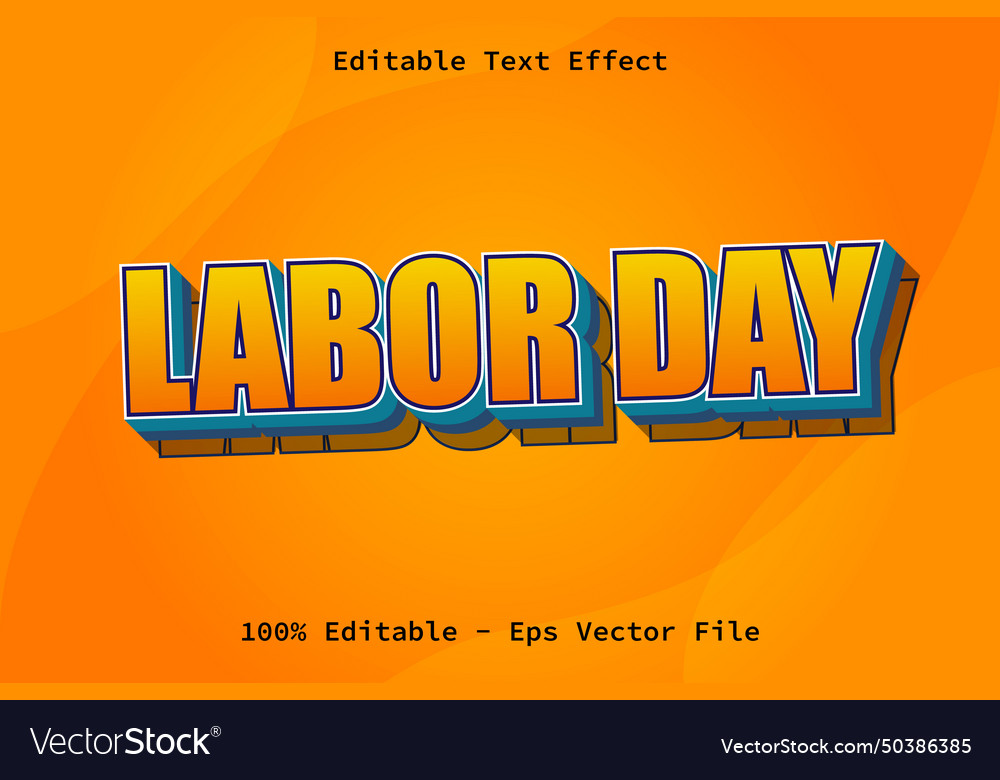 Labor day with modern style editable text effect