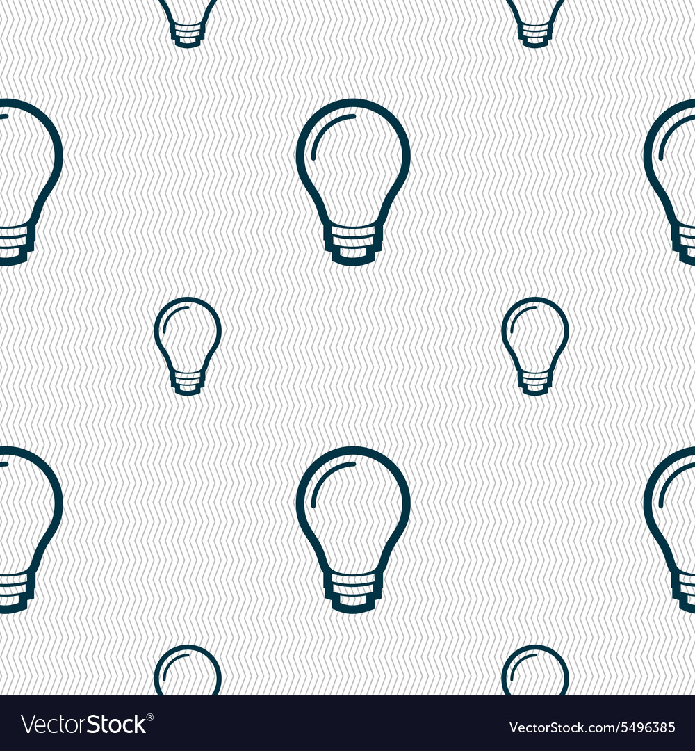 Light bulb icon sign seamless pattern