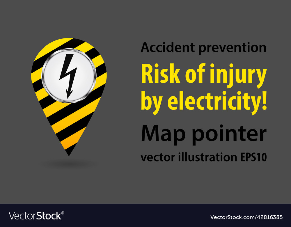 Map pointer safety information industrial design vector image Map pointer safety information industrial design