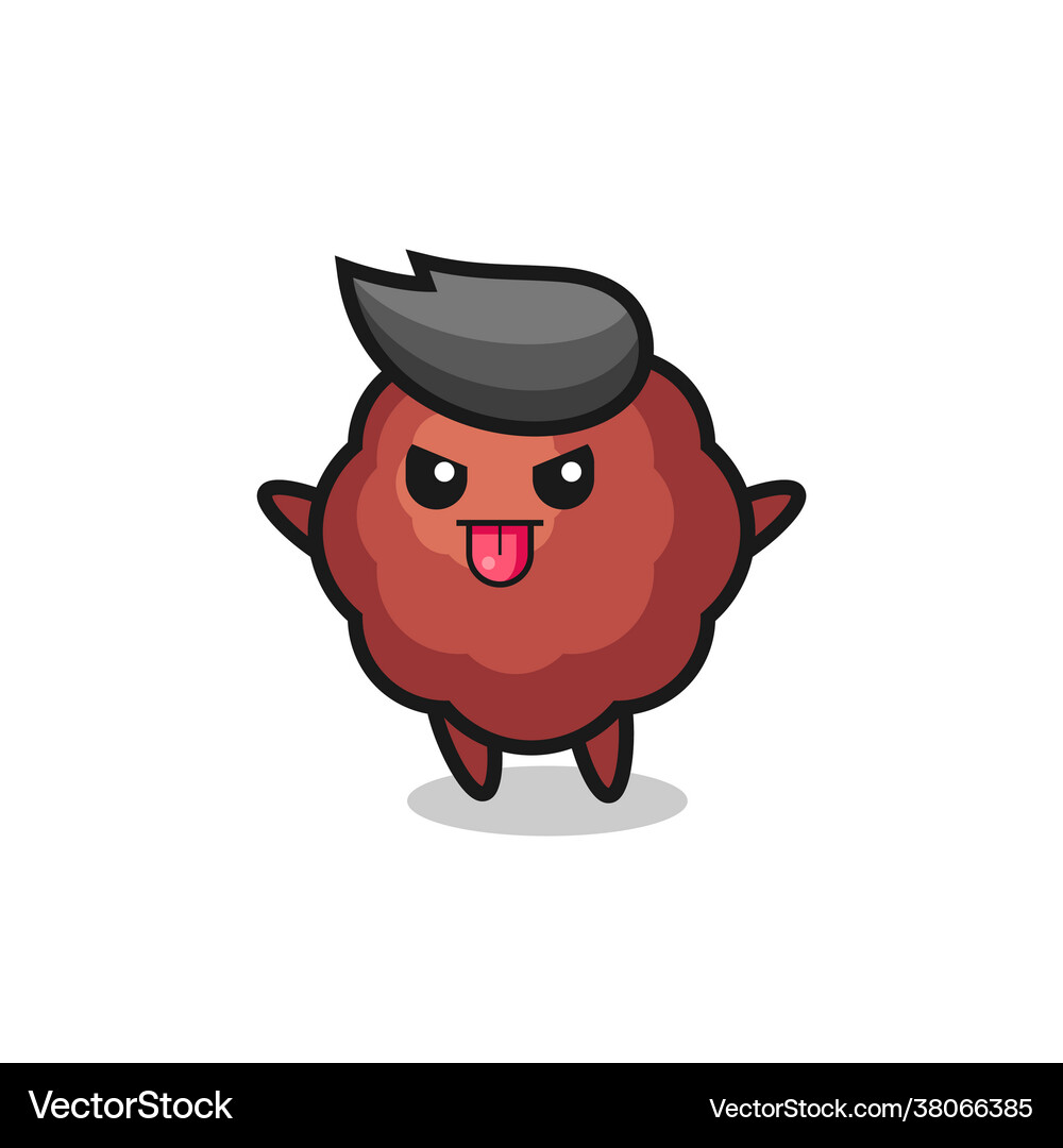 Naughty meatball character in mocking pose Vector Image