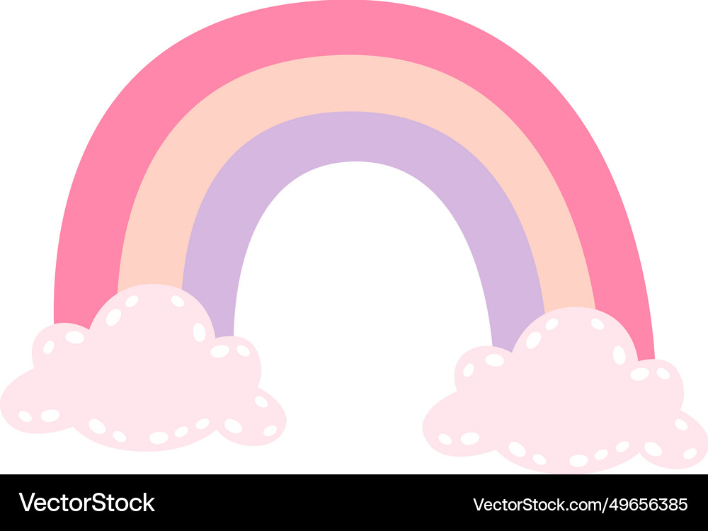 Rainbow with clouds Royalty Free Vector Image - VectorStock