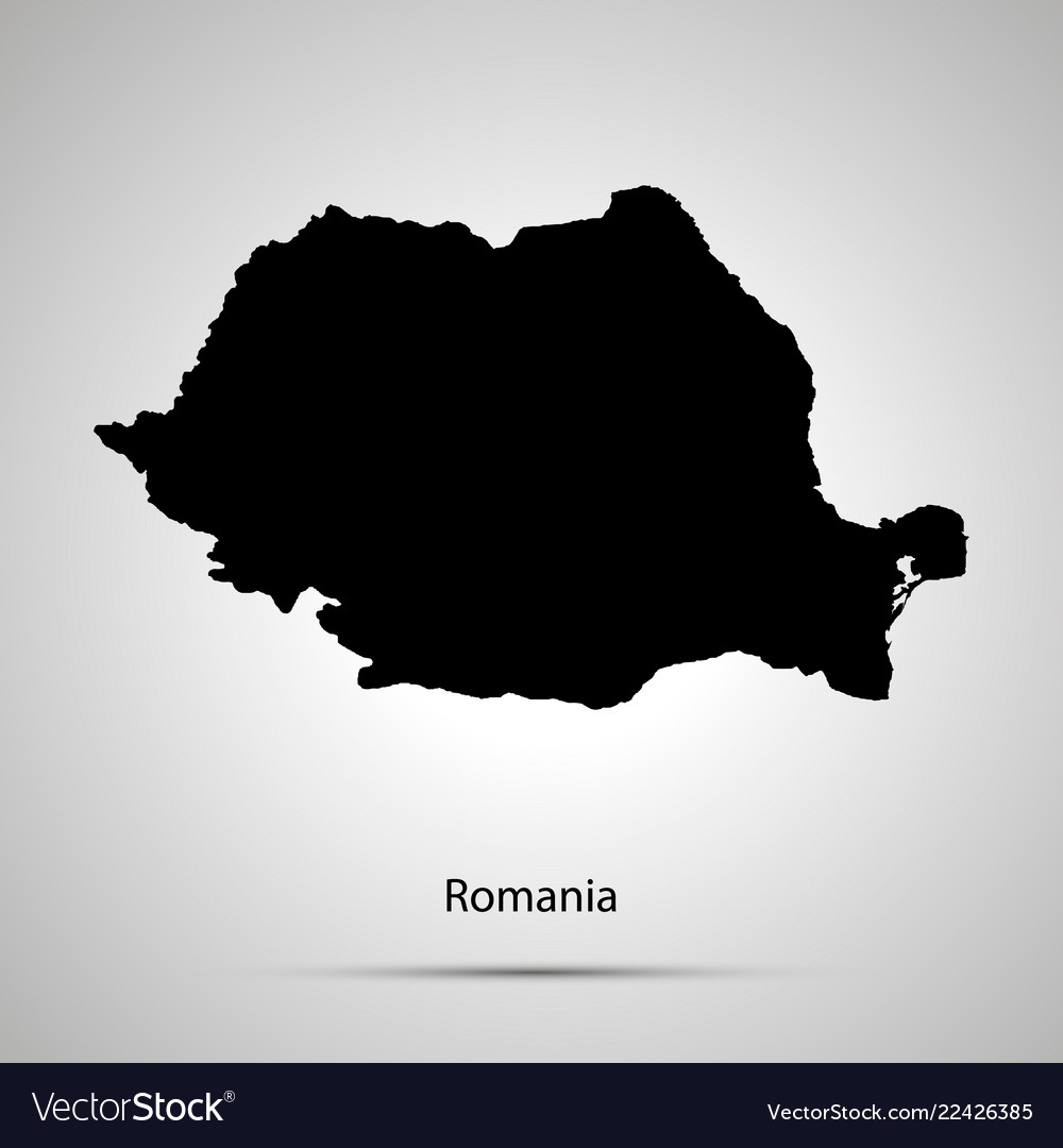 Romania country map simple black silhouette Vector Image