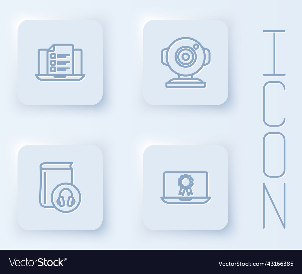 Set line online quiz test survey web camera