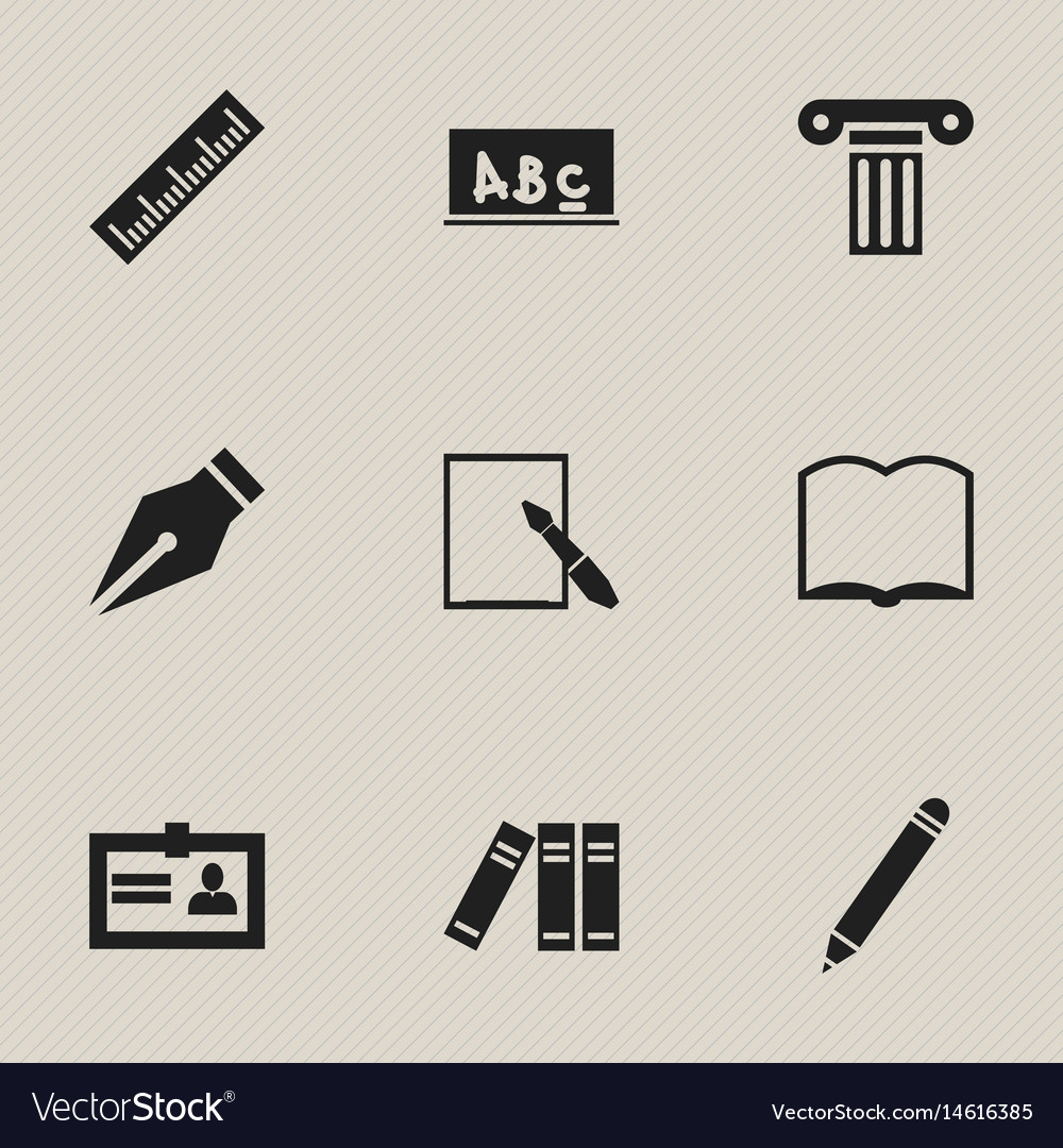 Set of 9 editable university icons includes