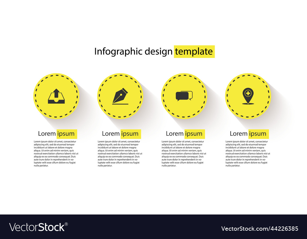 Set upload inbox fountain pen nib chat vector image Set upload inbox fountain pen nib chat