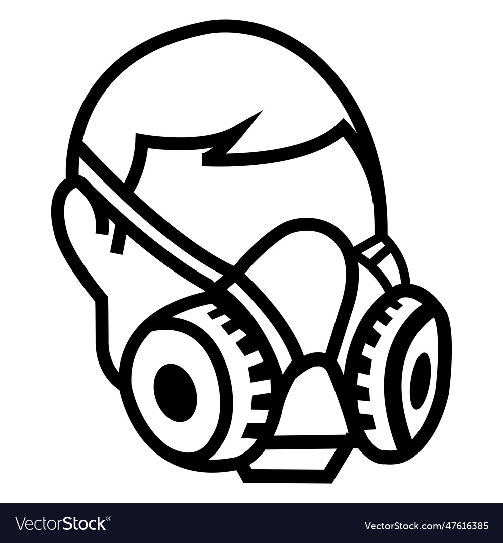 Symbol wear respirator sign isolate on white Vector Image