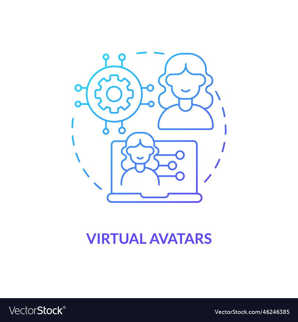 Virtual avatars blue gradient concept icon