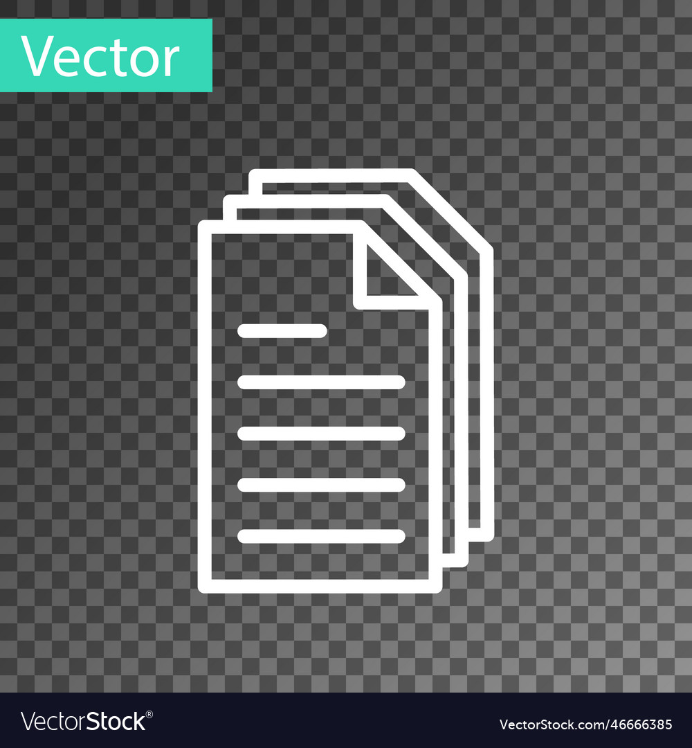 White line file document icon isolated