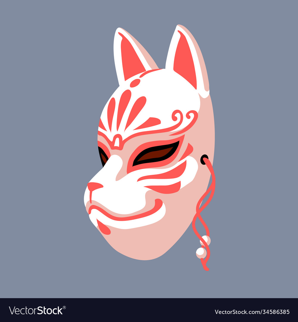 Japanese Aesthetic Kitsune Fox Mask Art Art Board Print for Sale by  EchoLotus