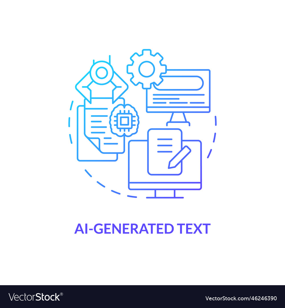 Ai generated text blue gradient concept icon Vector Image
