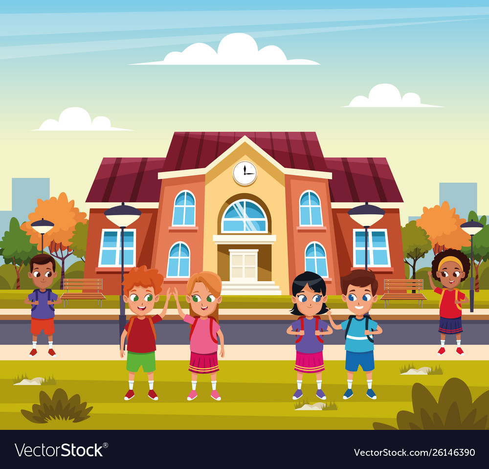 Back to school with happiness Royalty Free Vector Image