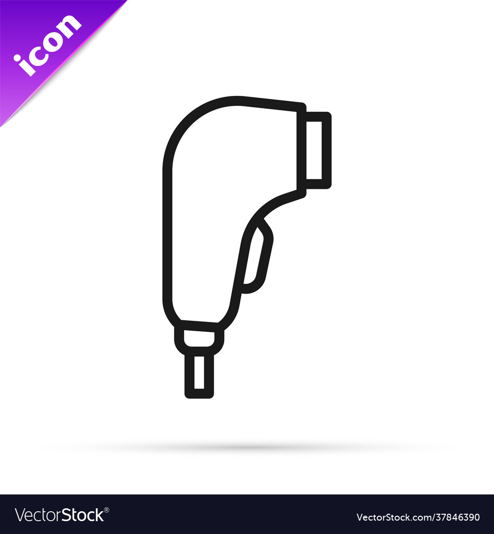 Black line scanner scanning bar code icon isolated vector image Black line scanner scanning bar code icon isolated
