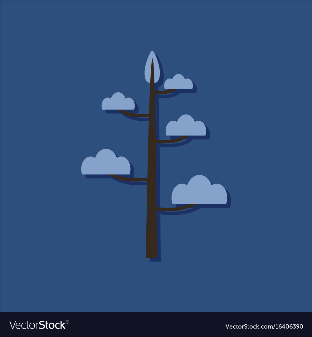 Flat icon design collection simple tree