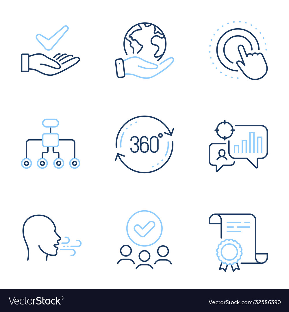 Full rotation seo statistics and click hand icons