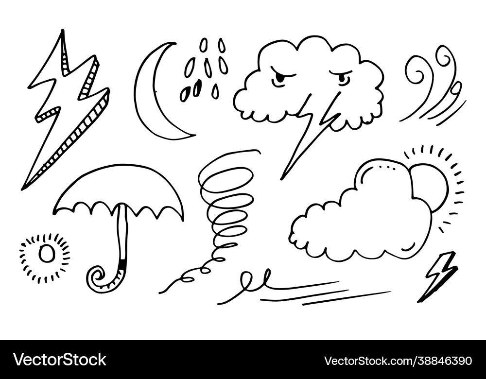 Hand drawn set elements for concept design Vector Image
