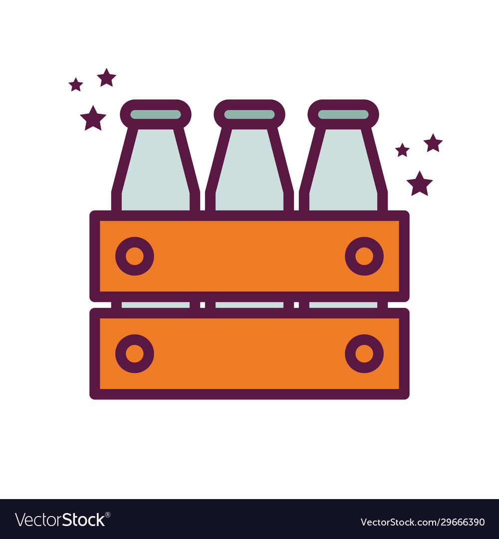 Isolated milk bottles line and fill style icon