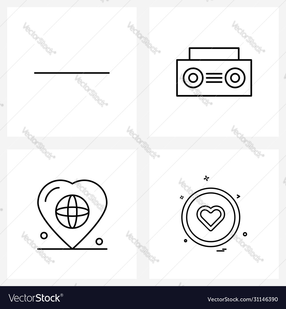Isolated symbols set 4 simple line icons