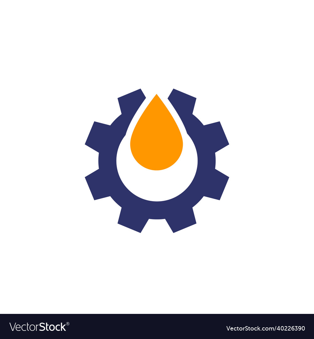 Lubricant icon with a gear Royalty Free Vector Image