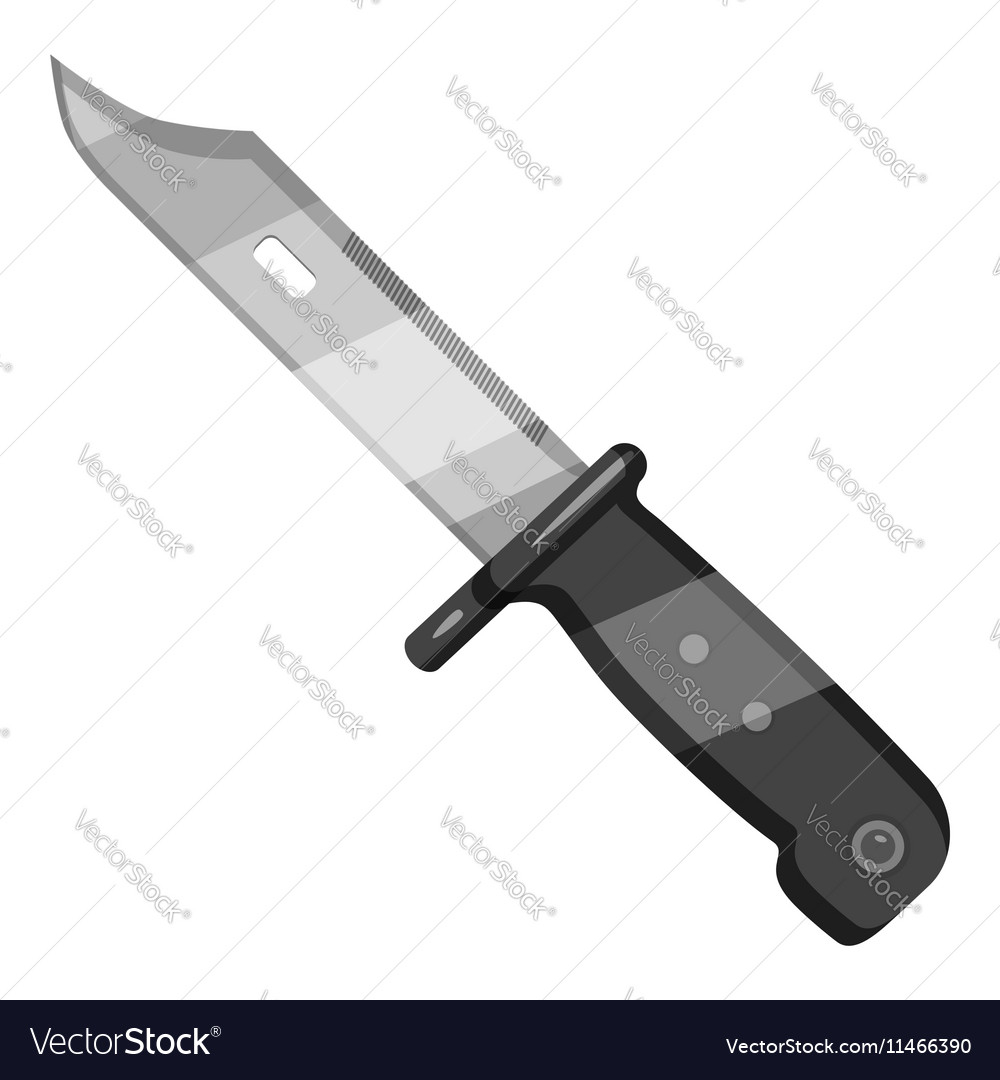 Military knife icon gray monochrome style Vector Image