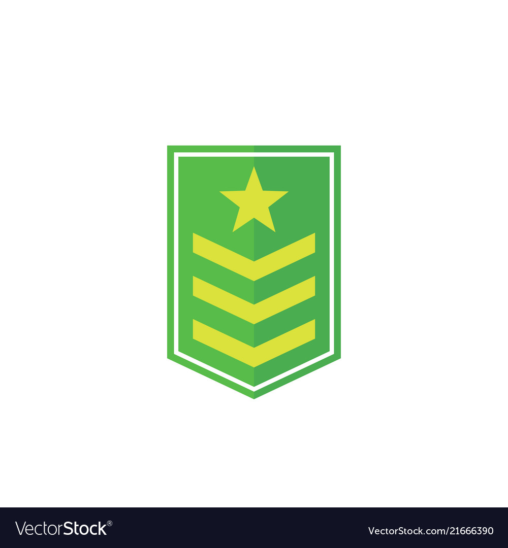 Military rank army epaulettes icon on white