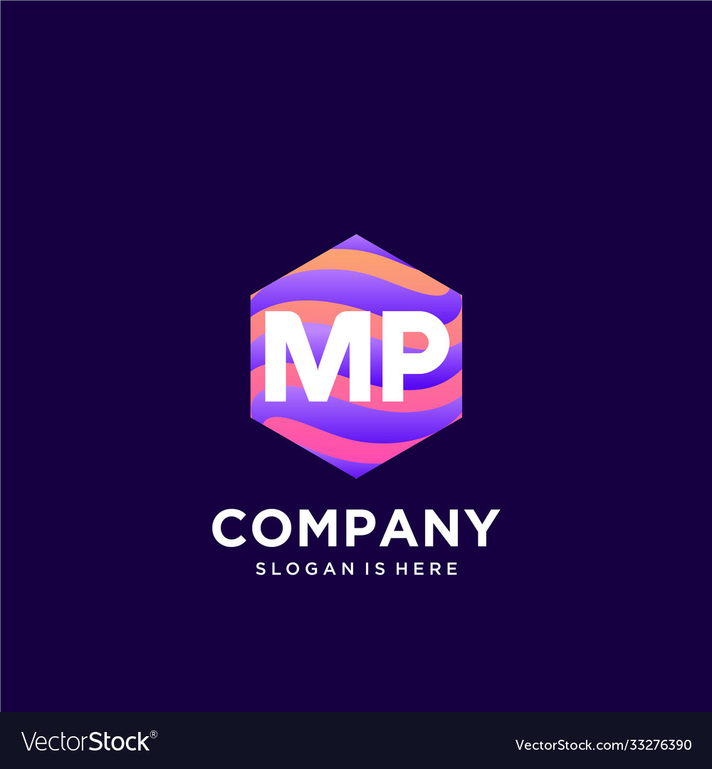 Mp initial logo with colorful template