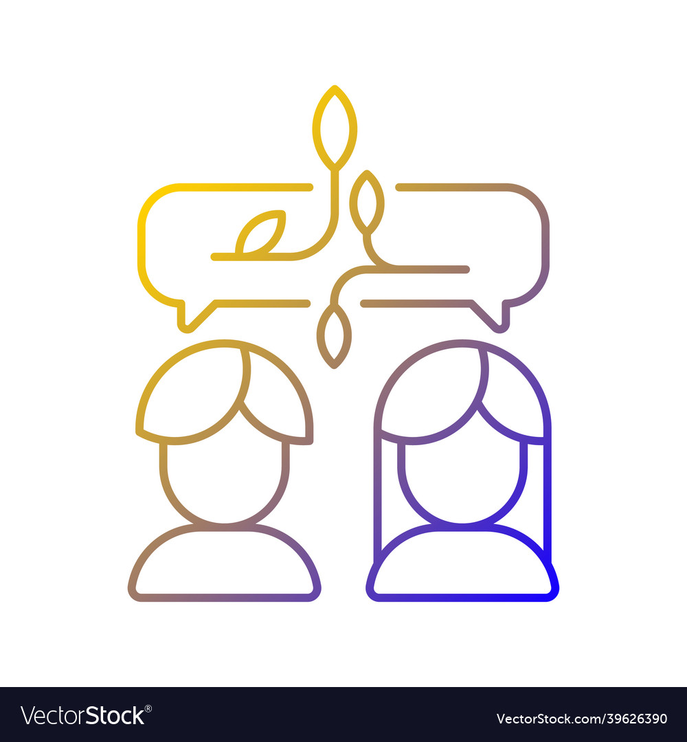 Nonviolent communication gradient linear icon vector image Nonviolent communication gradient linear icon
