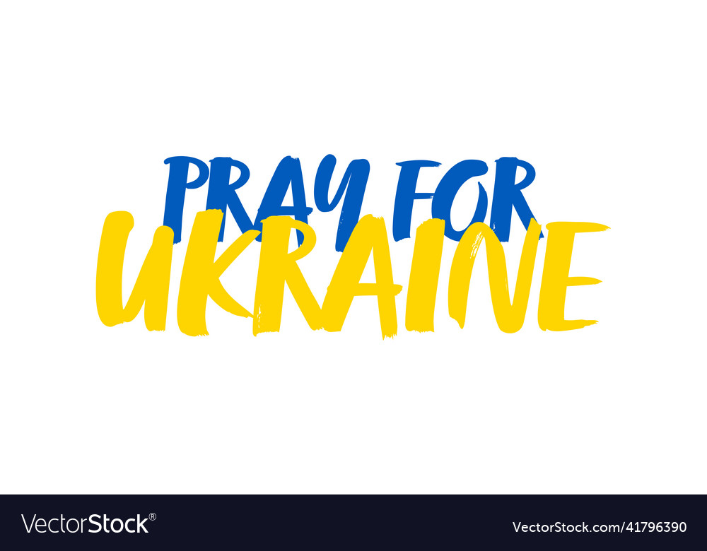 Pray for ukraine flag praying concept Royalty Free Vector