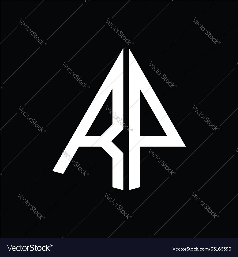 R p white triangle initials with a black Vector Image R p white triangle initials with a black