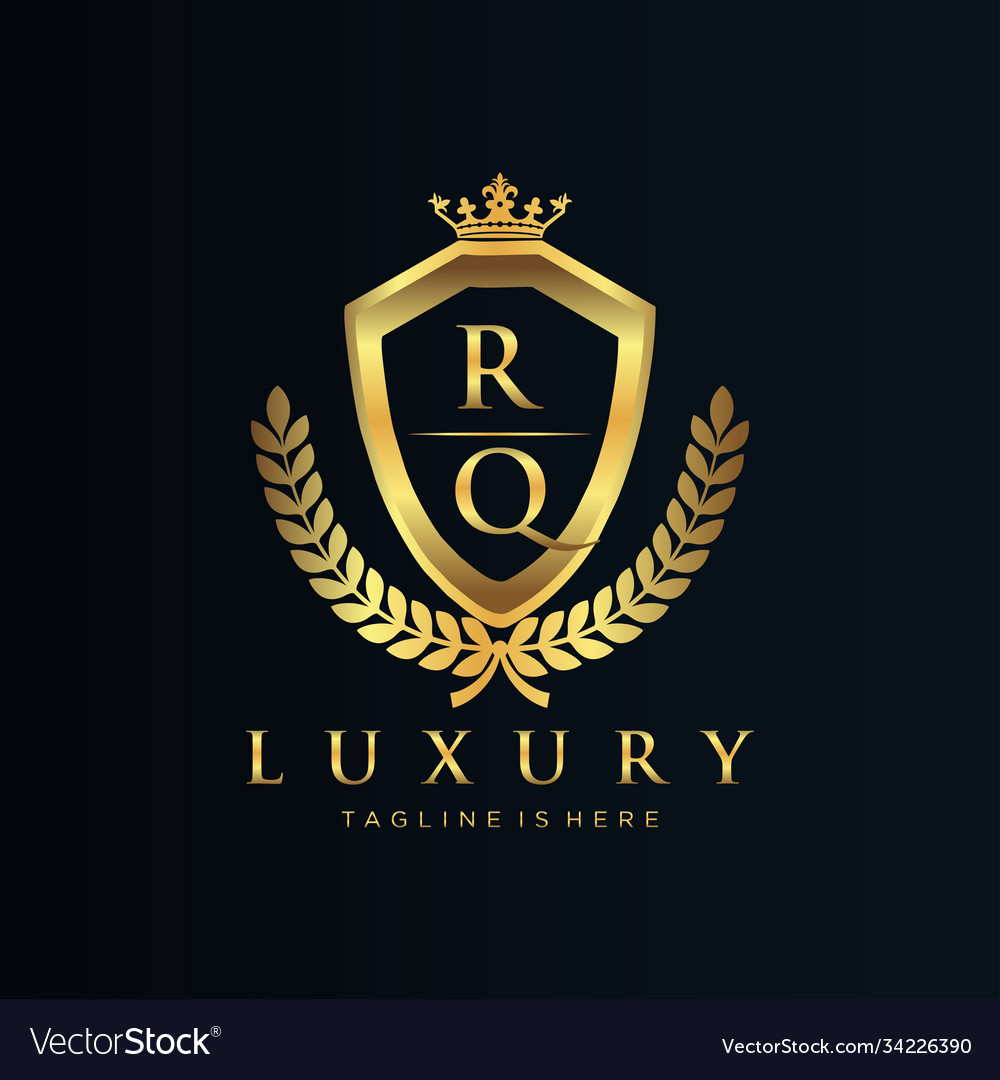 Rq letter initial with royal luxury logo template Vector Image