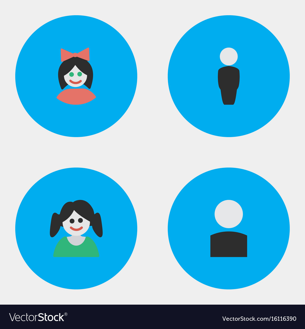 Set of simple profile icons