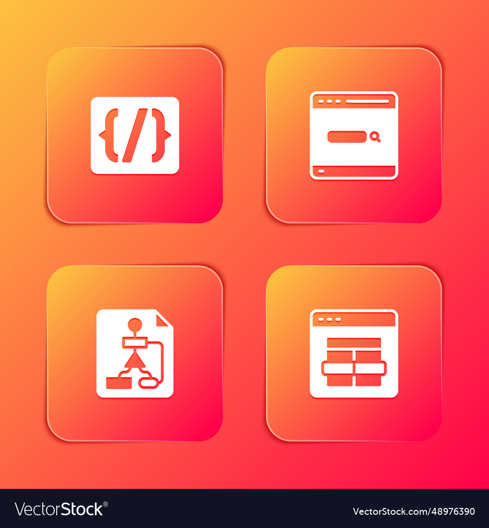 Set programming language syntax search engine vector image Set programming language syntax search engine