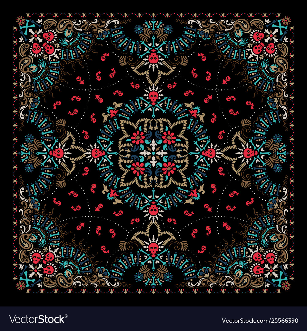 Skull & Paisley Bandana