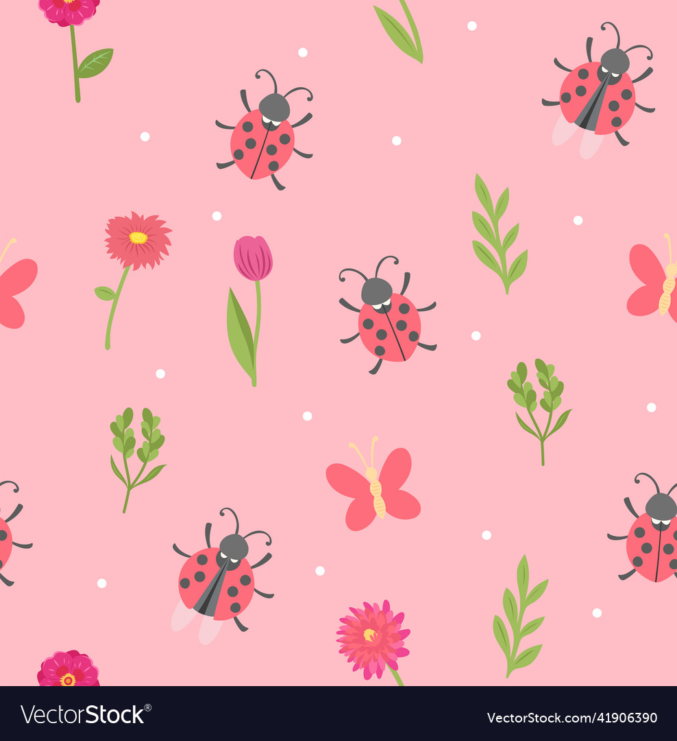 Spring seamless pattern with flowers
