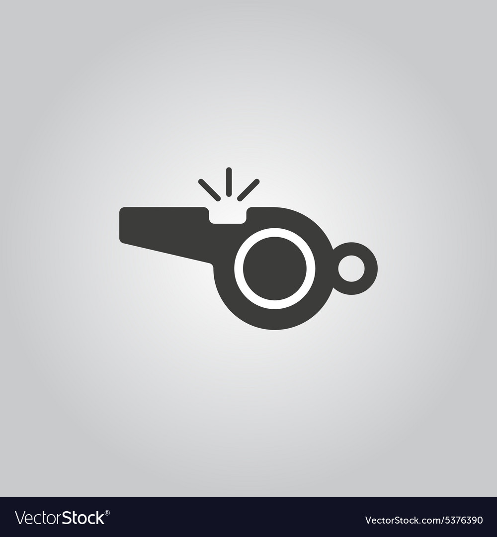 Whistle icon referee symbol flat Royalty Free Vector Image