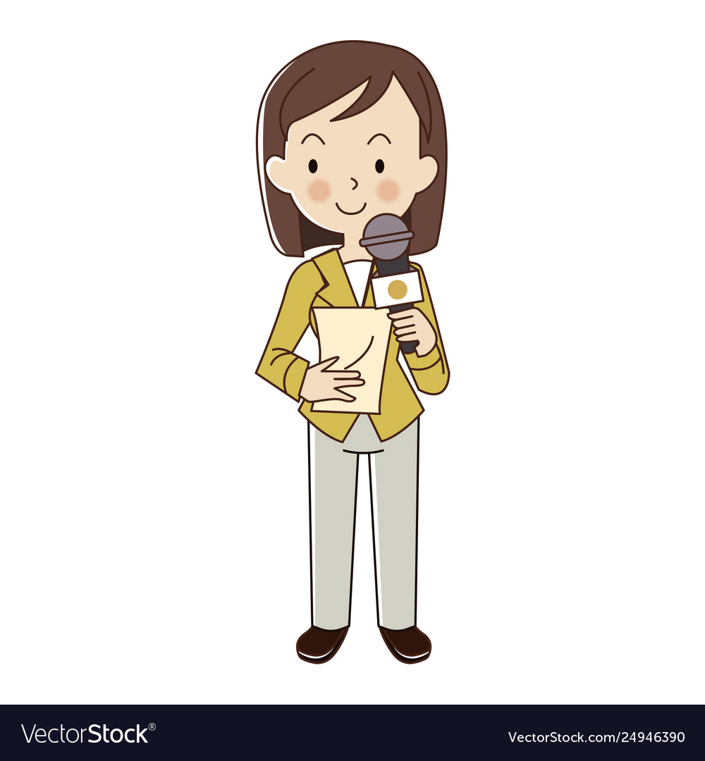Woman news reporter Royalty Free Vector Image VectorStock