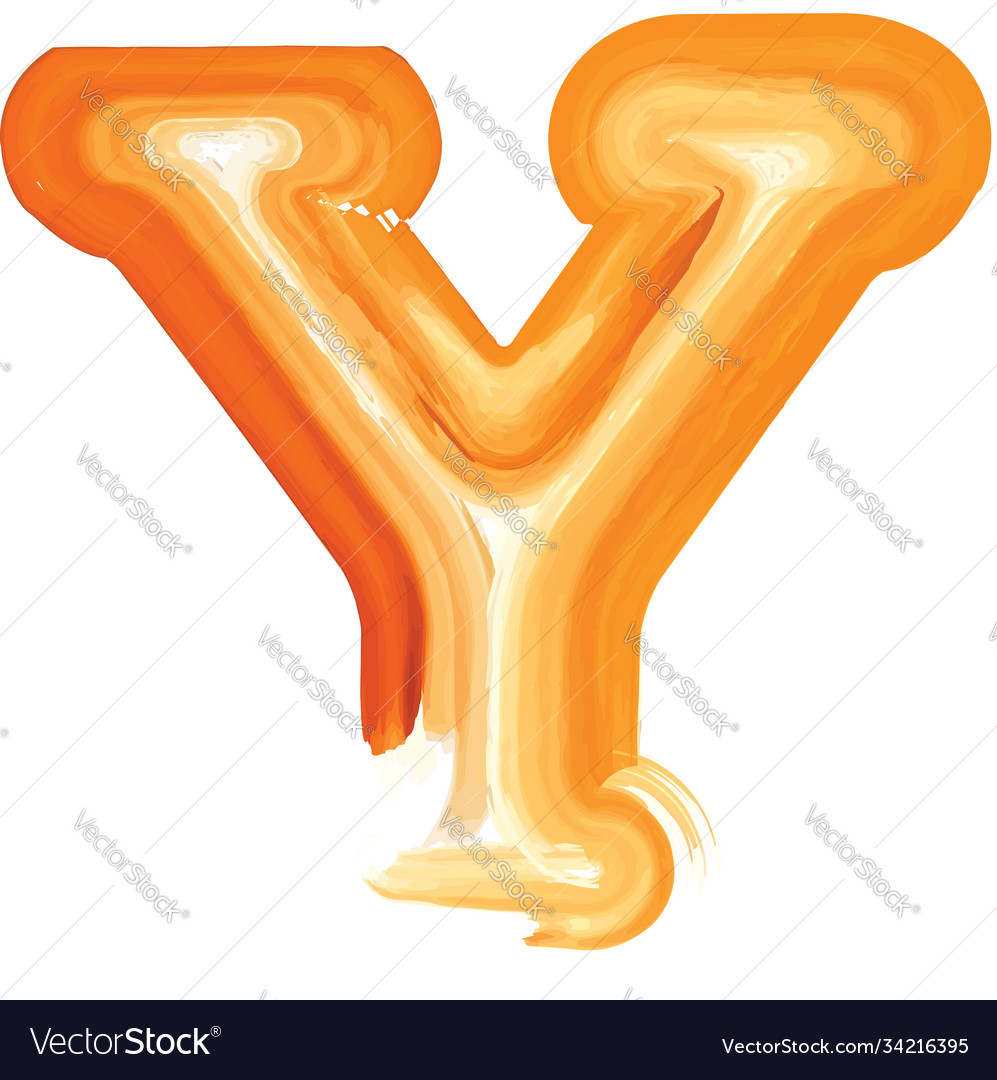 Abstract oil paint letter y