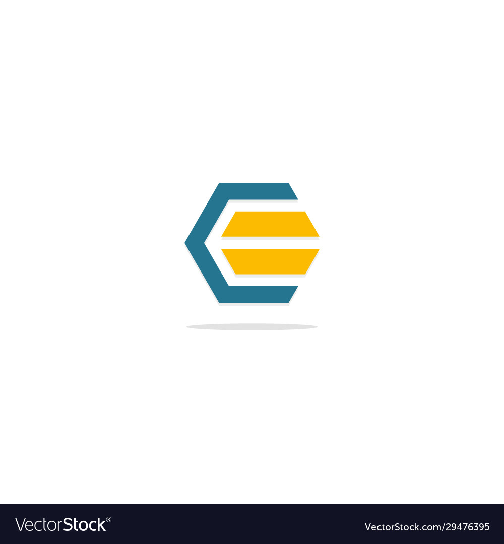 C initial polygon line shape logo