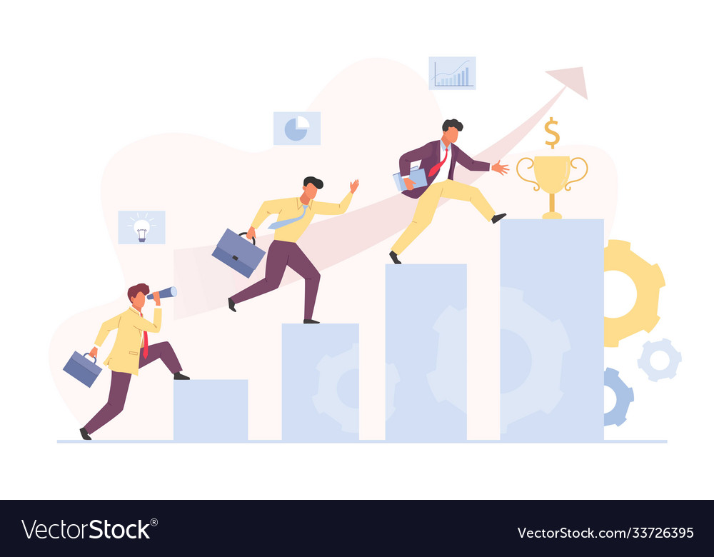 Career rise to financial success concept Vector Image