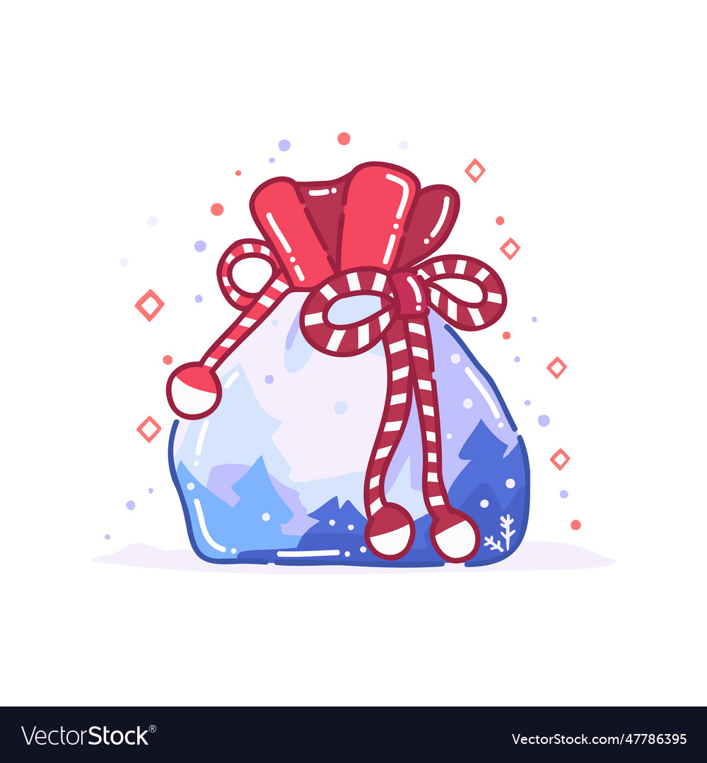 Christmas gift bags in flat style isolated